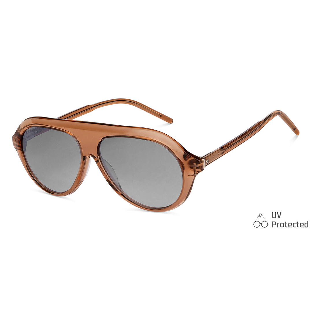 John Jacobs Online Light Brown Full Rim Aviator left side