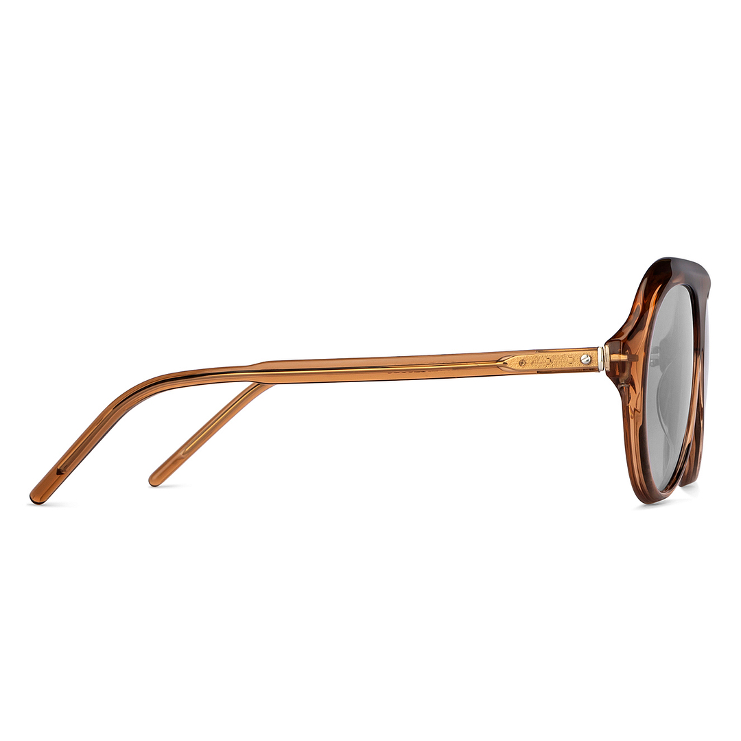 John Jacobs Online Light Brown Full Rim Aviator left side