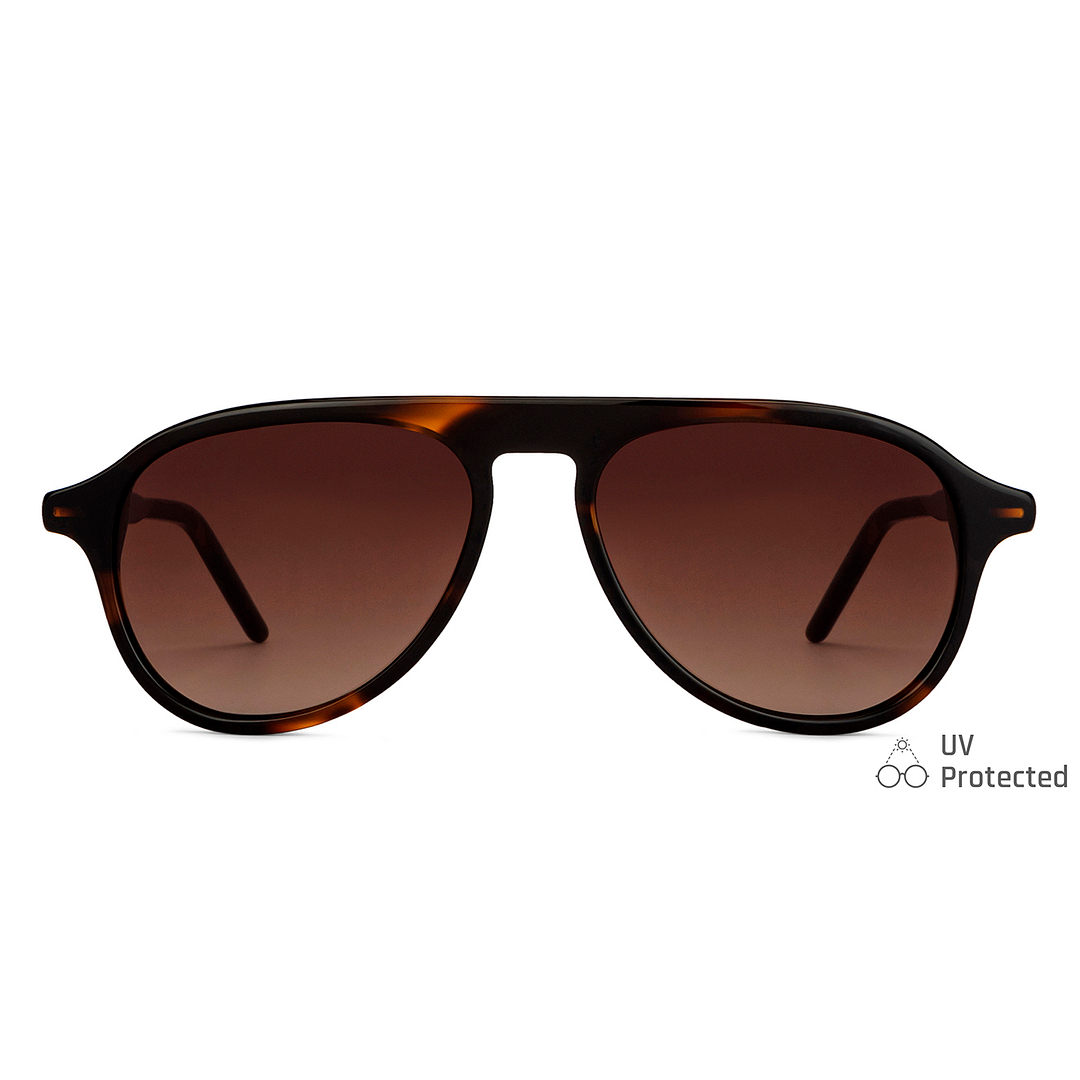 John Jacobs Light Brown Full Rim Aviator left side