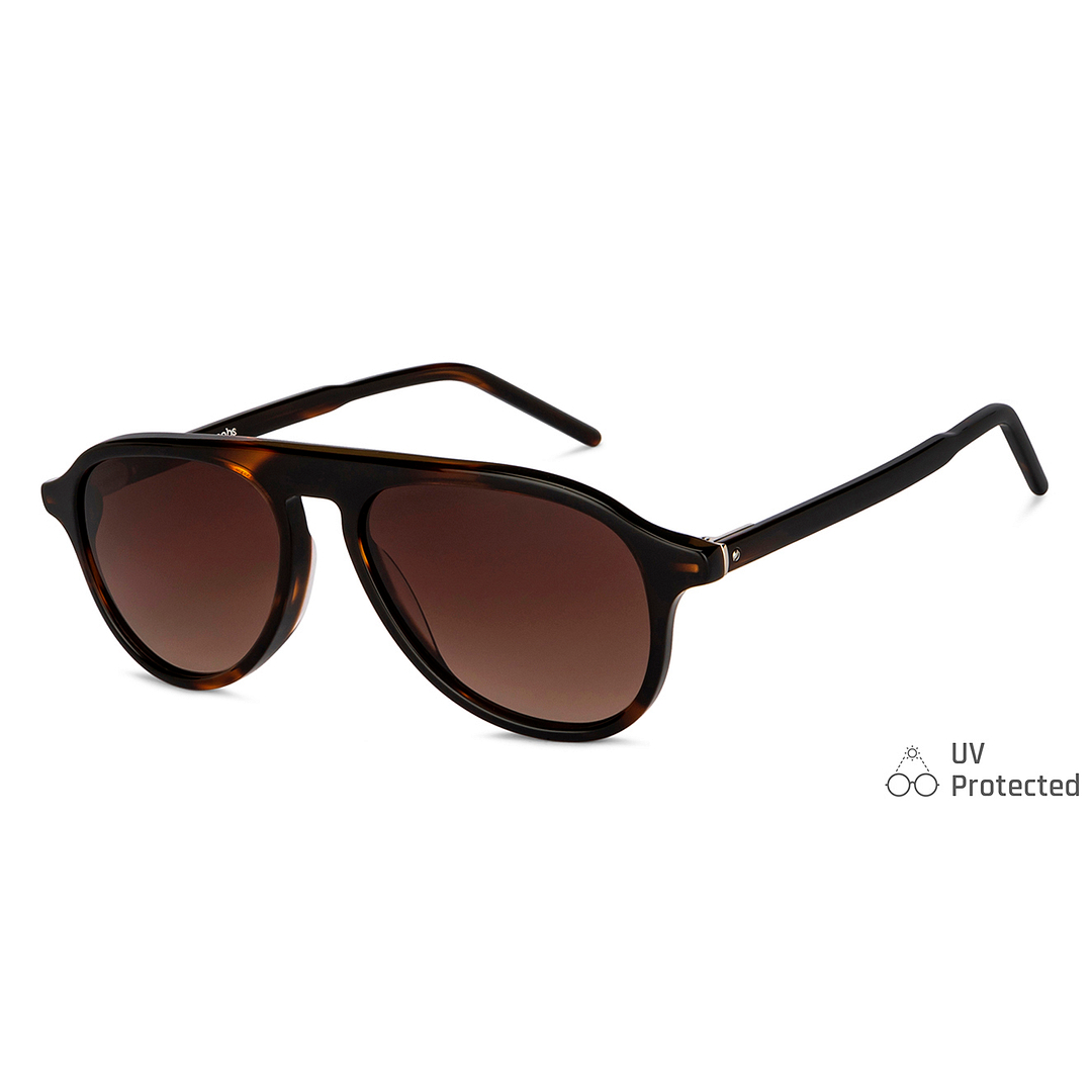 John Jacobs Light Brown Full Rim Aviator right side