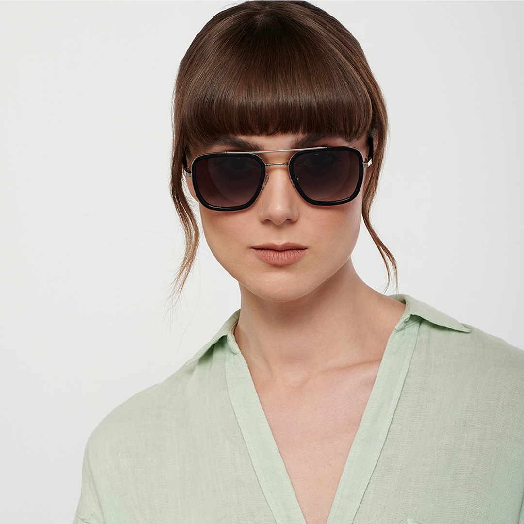 John Jacobs Online Dark Gunmetal Full Rim Square left side