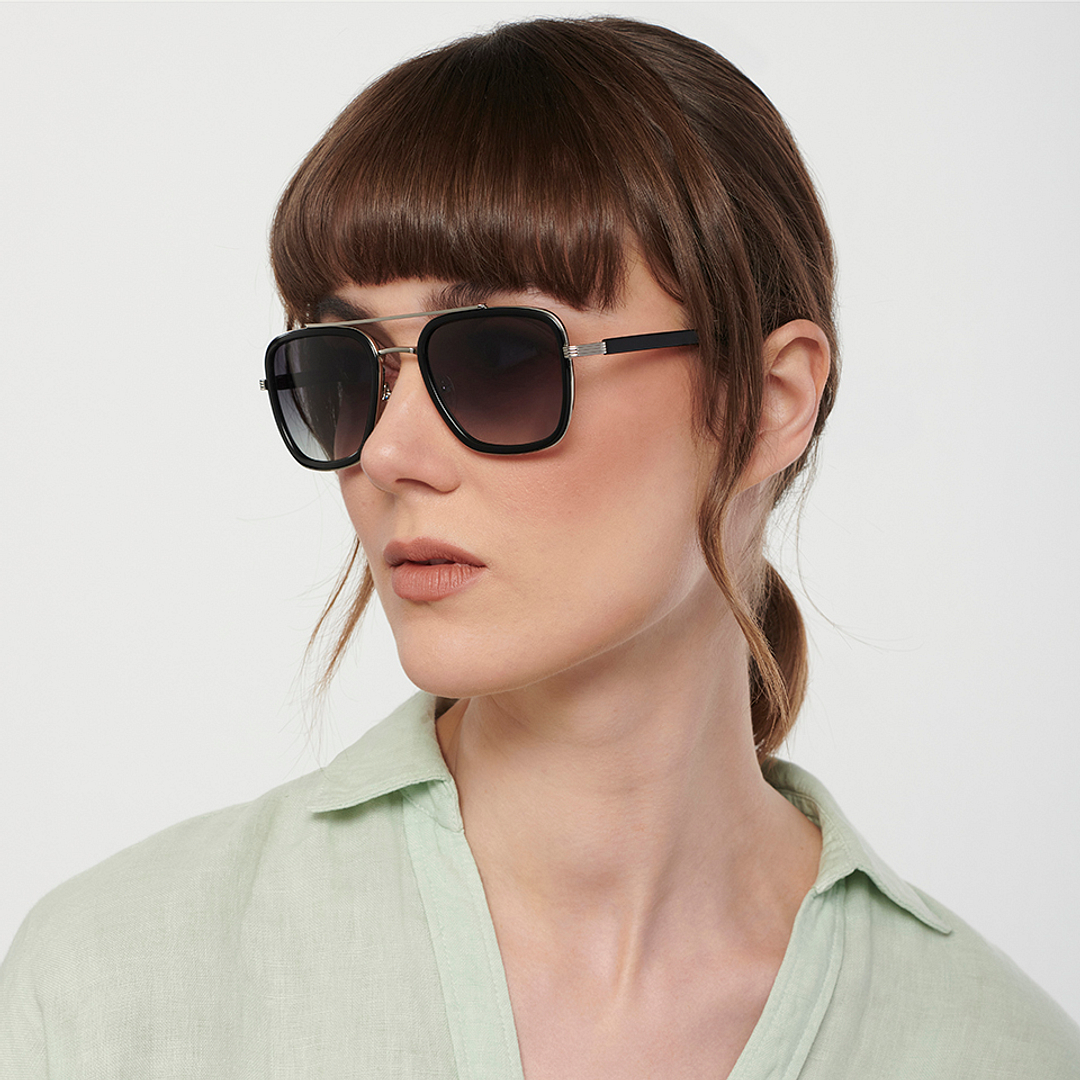 John Jacobs Online Dark Gunmetal Full Rim Square right side