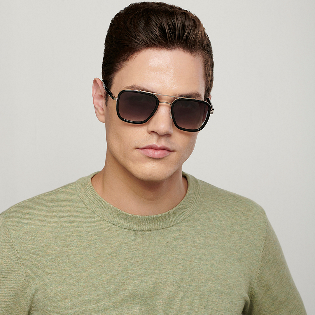 John Jacobs Online Dark Gunmetal Full Rim Square left side