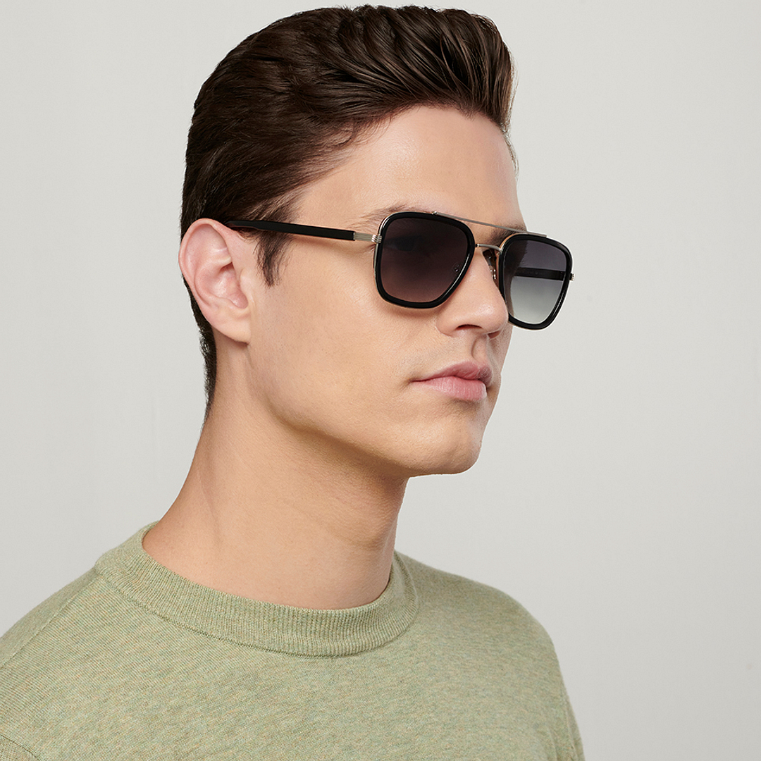 John Jacobs Online Dark Gunmetal Full Rim Square right side