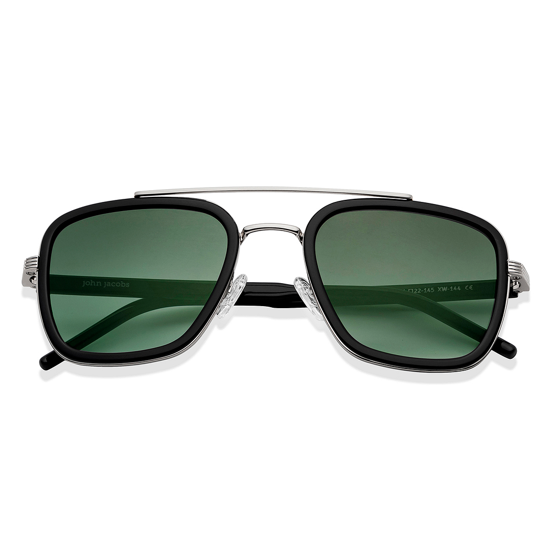 John Jacobs Online Dark Gunmetal Full Rim Square left side