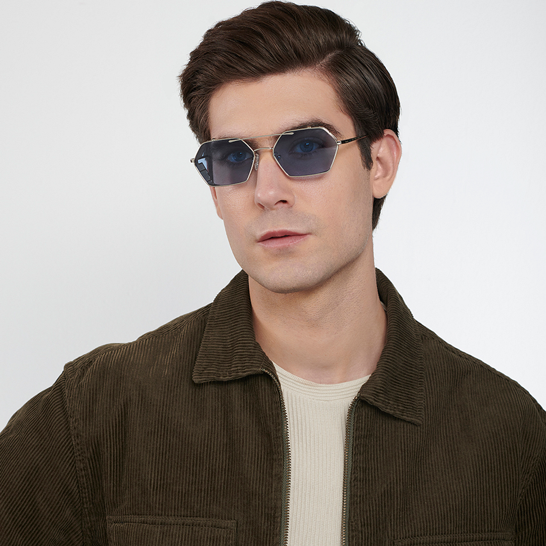 John Jacobs Online Silver Full Rim Geometric left side