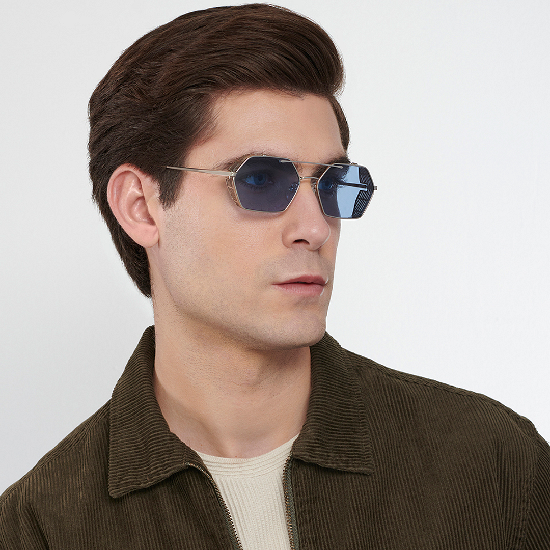 John Jacobs Online Silver Full Rim Geometric right side