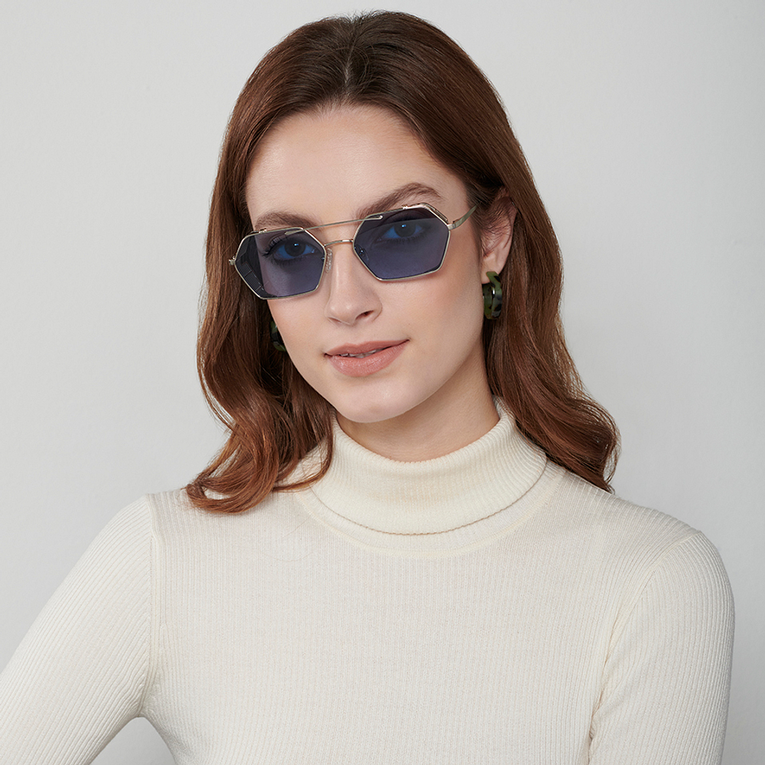 John Jacobs Online Silver Full Rim Geometric left side