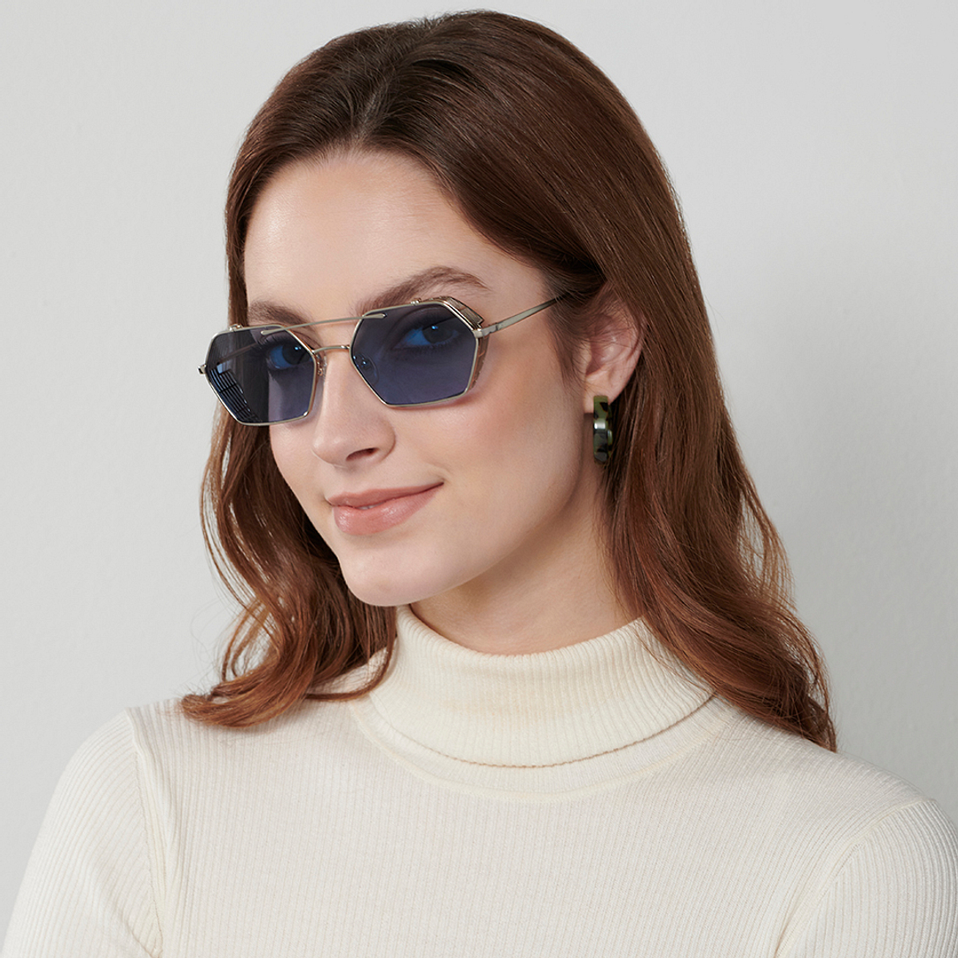 John Jacobs Online Silver Full Rim Geometric right side