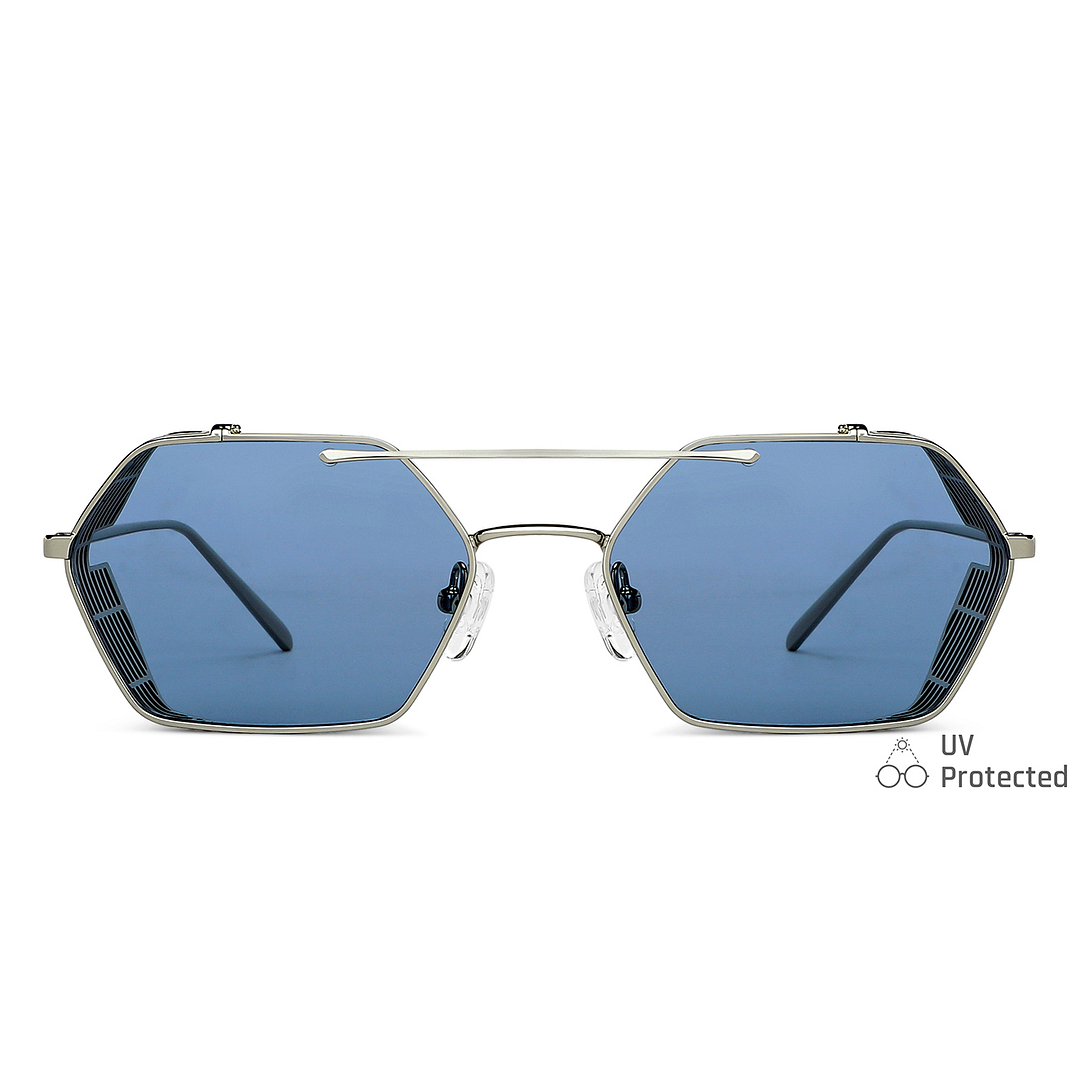 John Jacobs Online Silver Full Rim Geometric left side