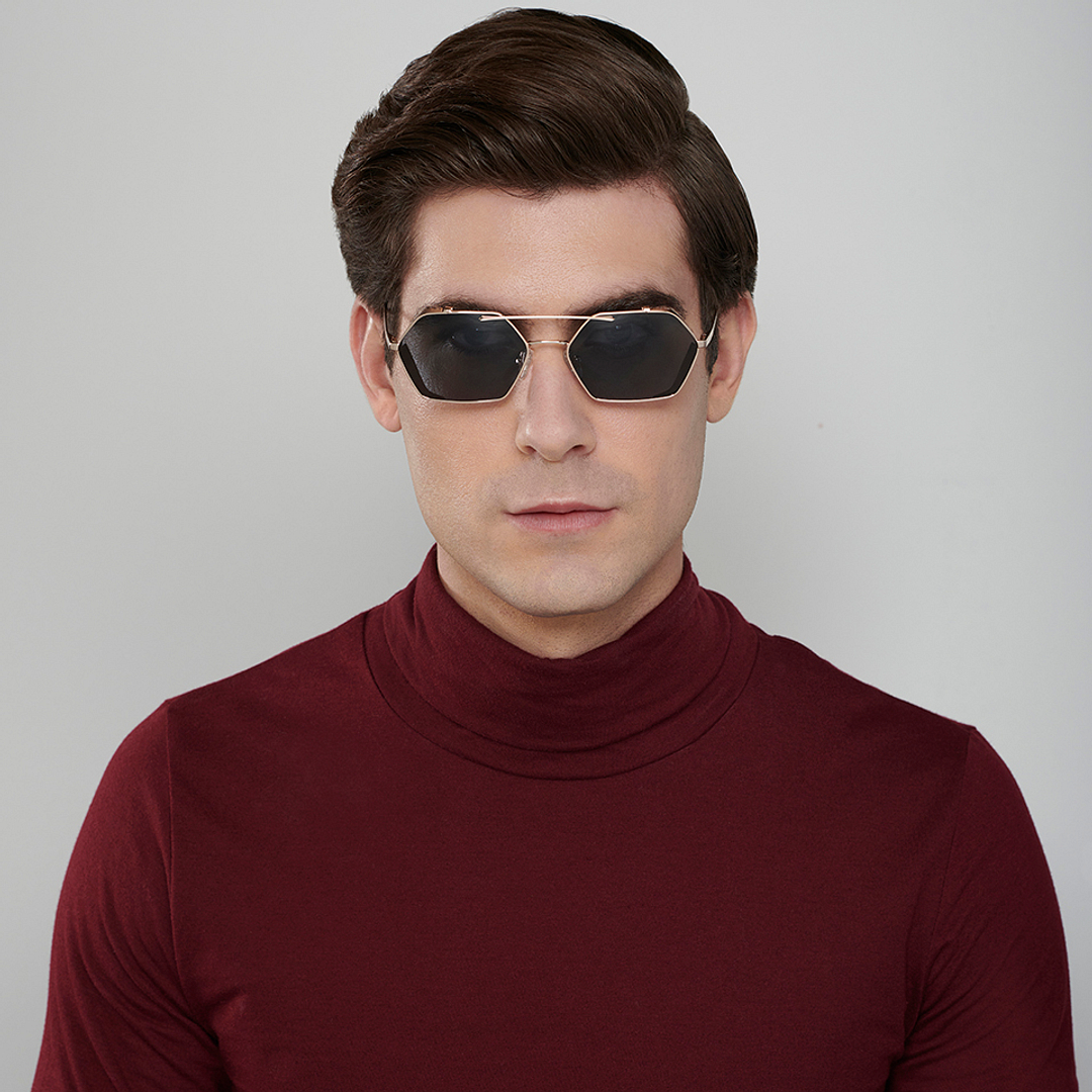 John Jacobs Online Gold Full Rim Geometric left side