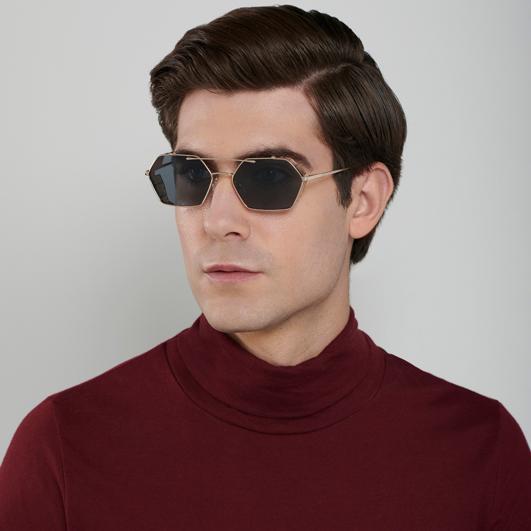 John Jacobs Online Gold Full Rim Geometric right side