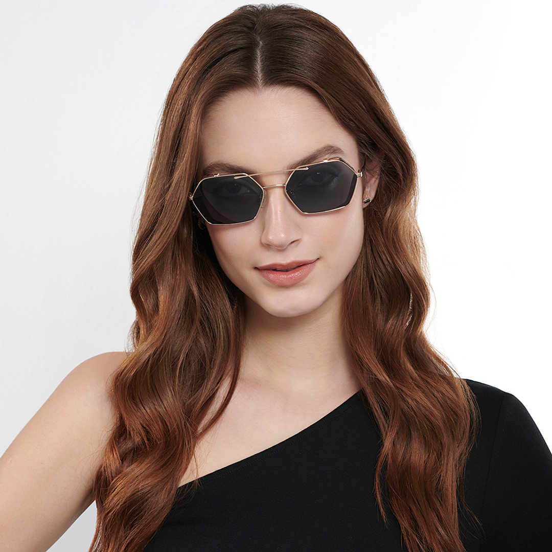 John Jacobs Online Gold Full Rim Geometric left side