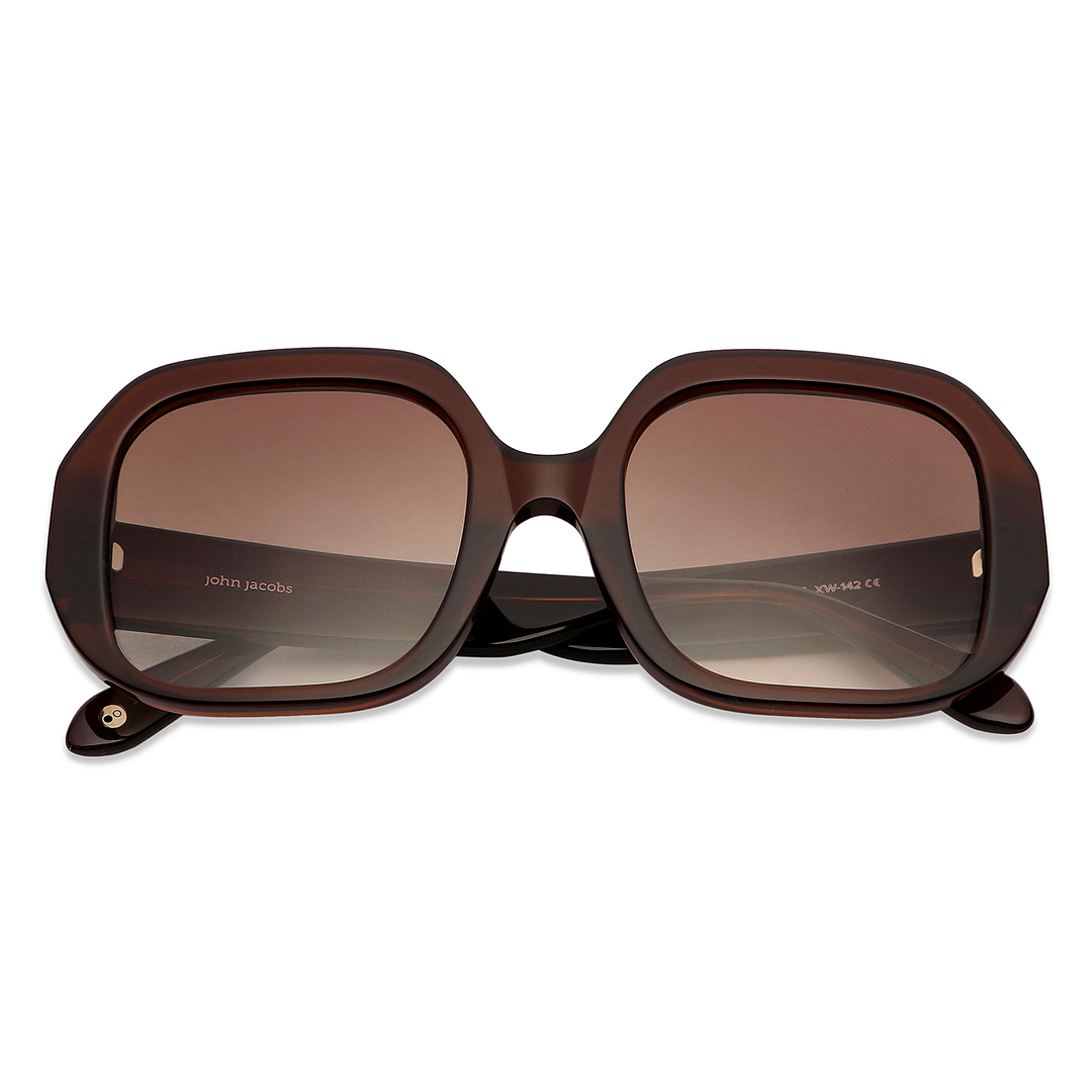 John Jacobs Light Brown Full Rim Square left side