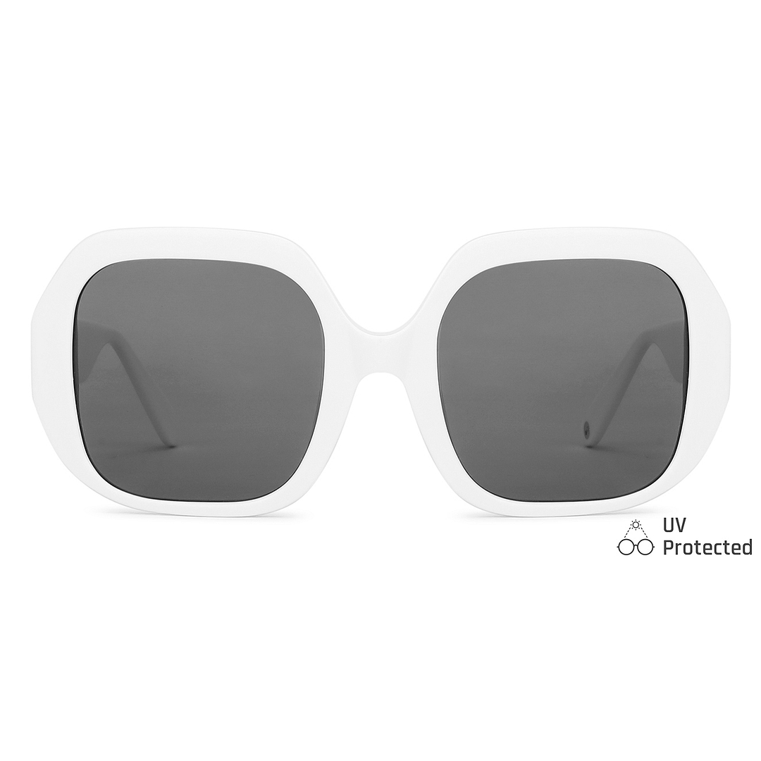 John Jacobs White Full Rim Square left side