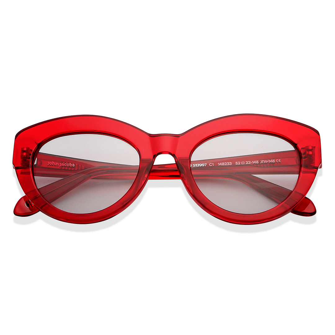 John Jacobs Online Red Full Rim Cat Eye left side
