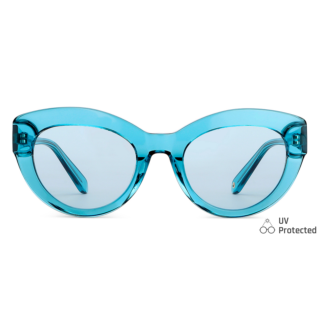 John Jacobs Online Sky Blue Full Rim Cat Eye right side