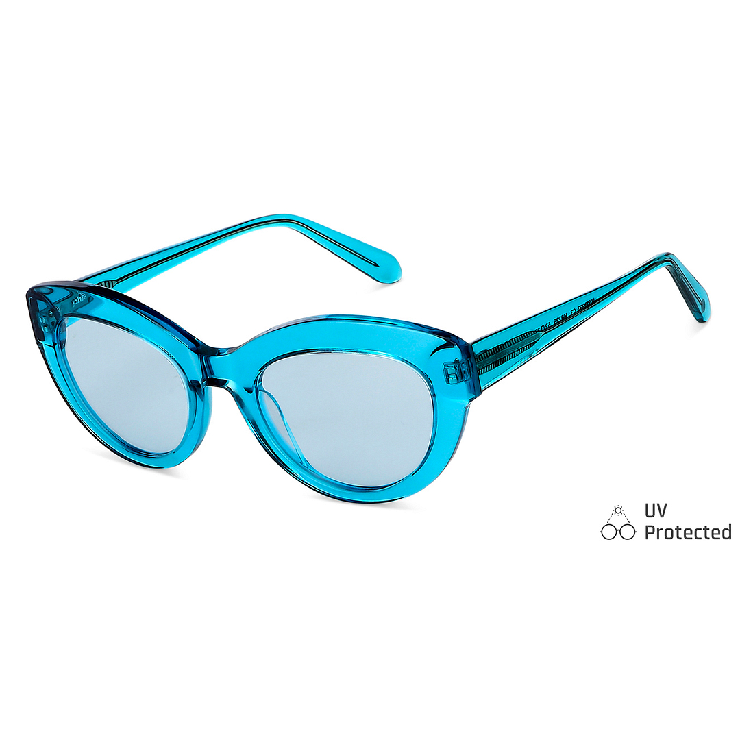 John Jacobs Online Sky Blue Full Rim Cat Eye left side