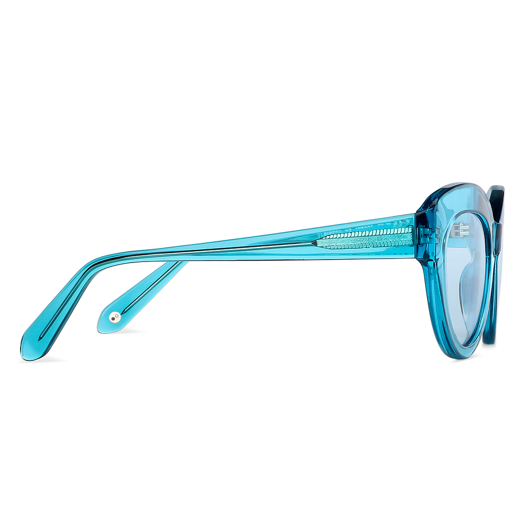 John Jacobs Online Sky Blue Full Rim Cat Eye left side