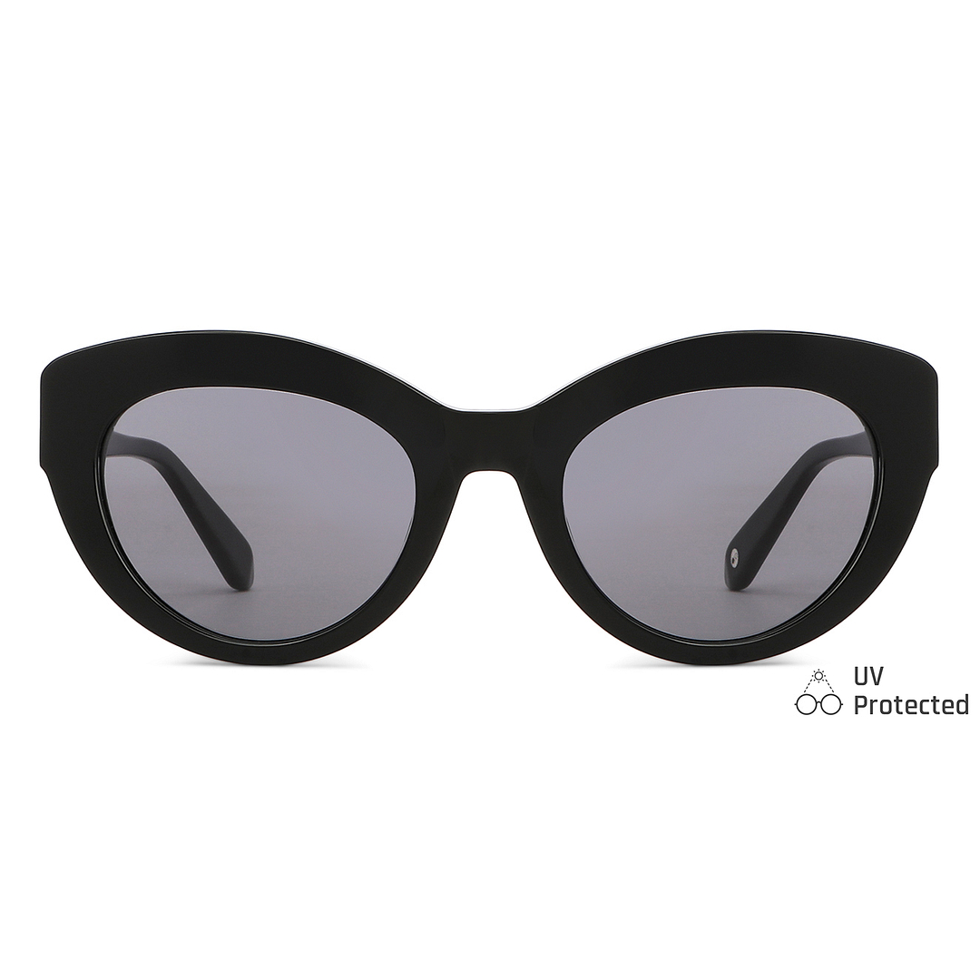 John Jacobs Black Full Rim Cat Eye left side