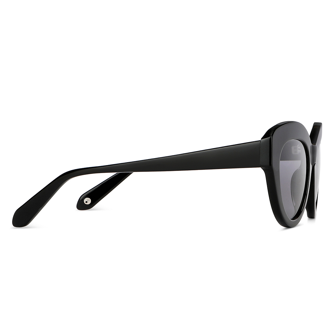 John Jacobs Black Full Rim Cat Eye left side