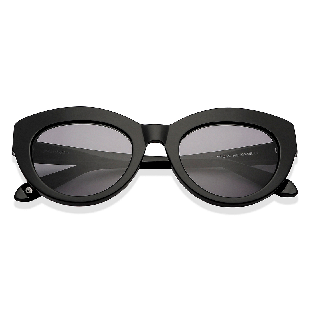 John Jacobs Black Full Rim Cat Eye left side