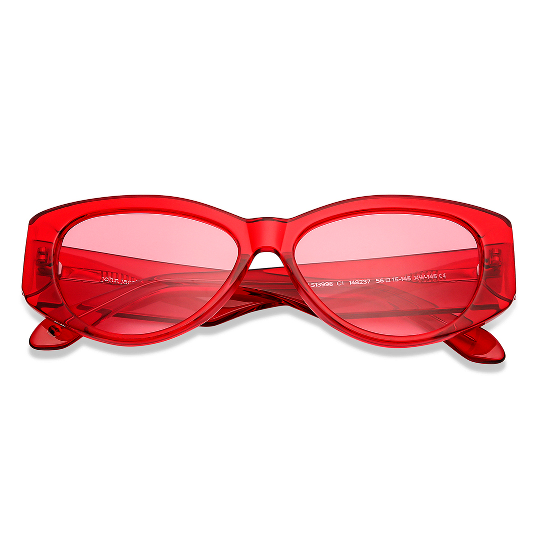 John Jacobs Online Red Full Rim Cat Eye left side