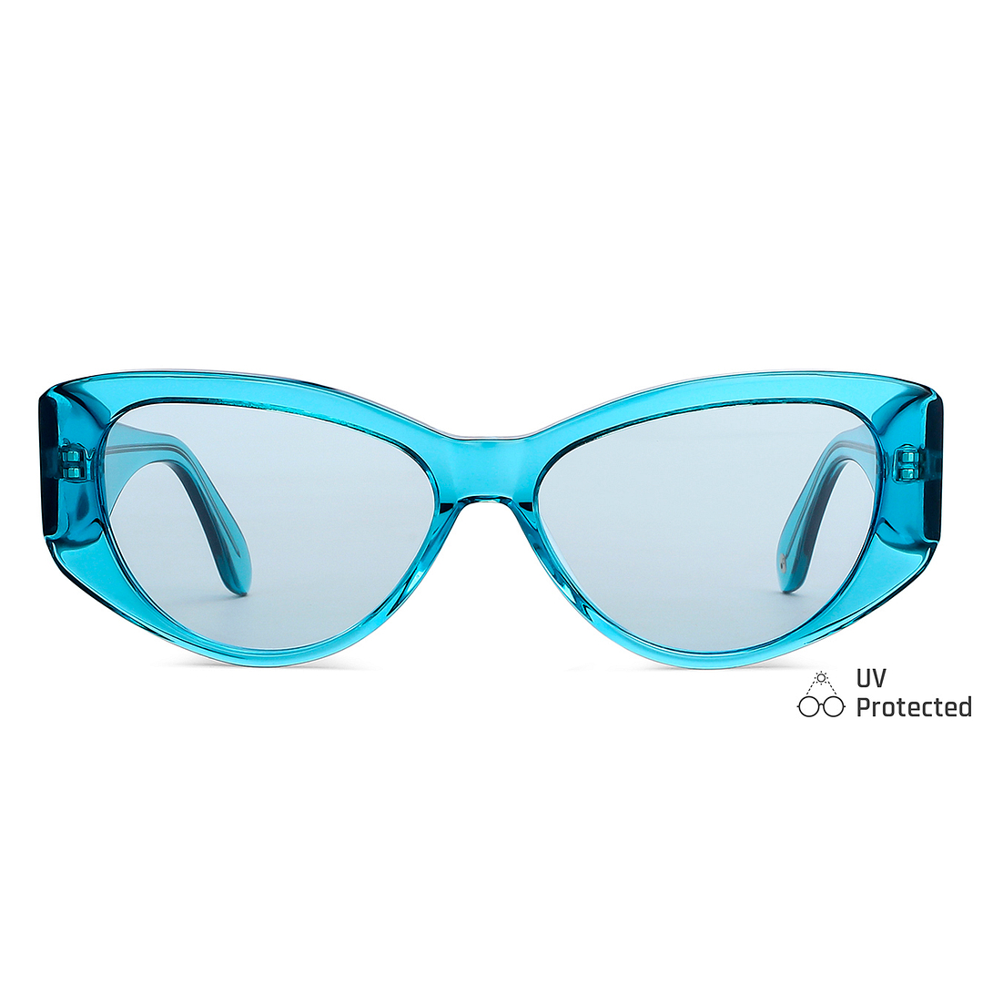 John Jacobs Online Sky Blue Full Rim Cat Eye left side