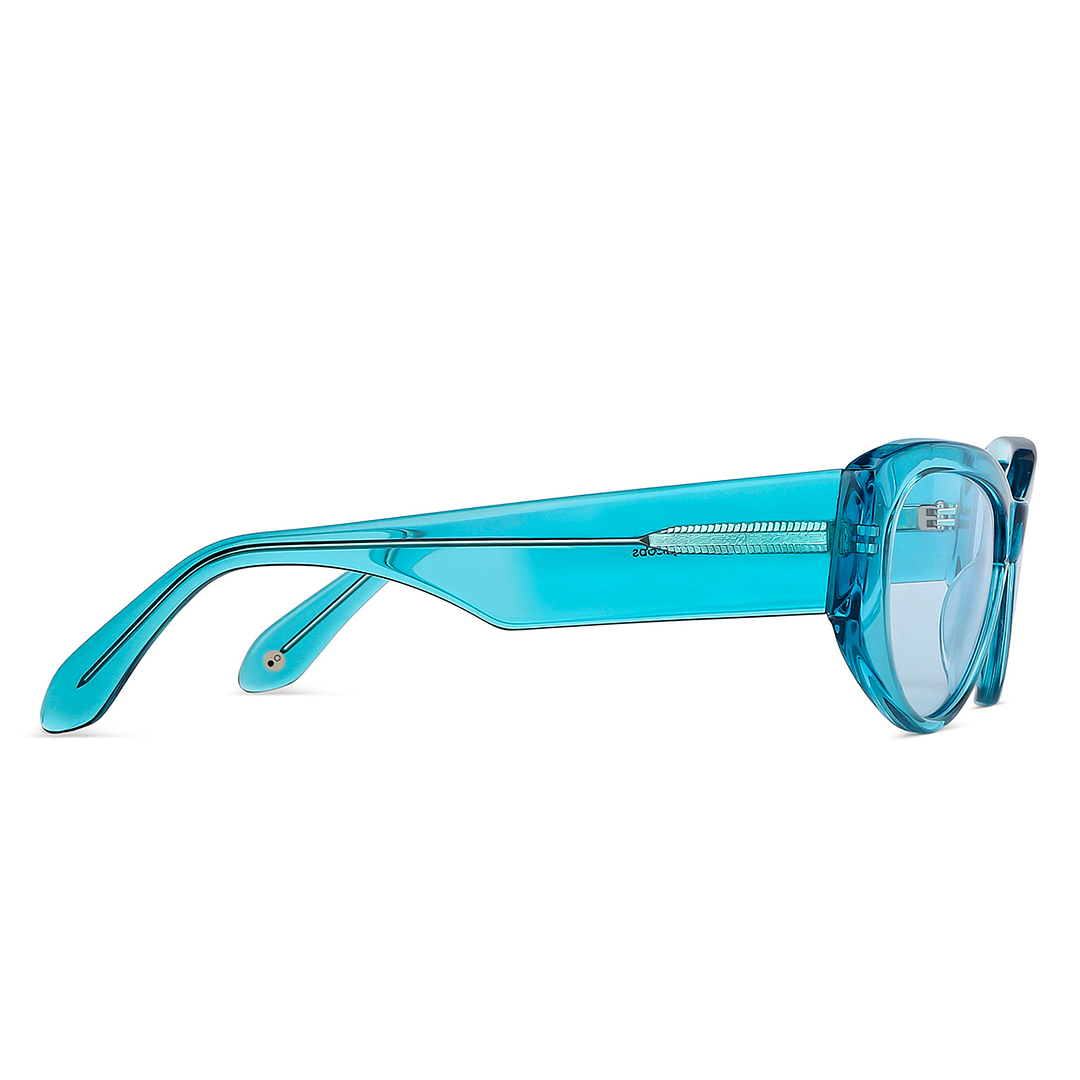 John Jacobs Online Sky Blue Full Rim Cat Eye left side