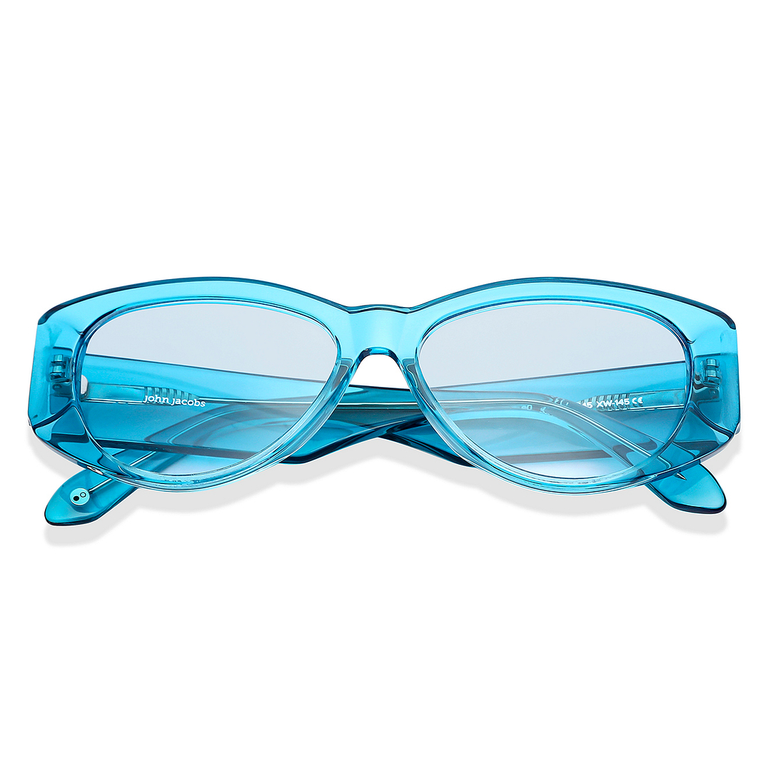 John Jacobs Online Sky Blue Full Rim Cat Eye left side