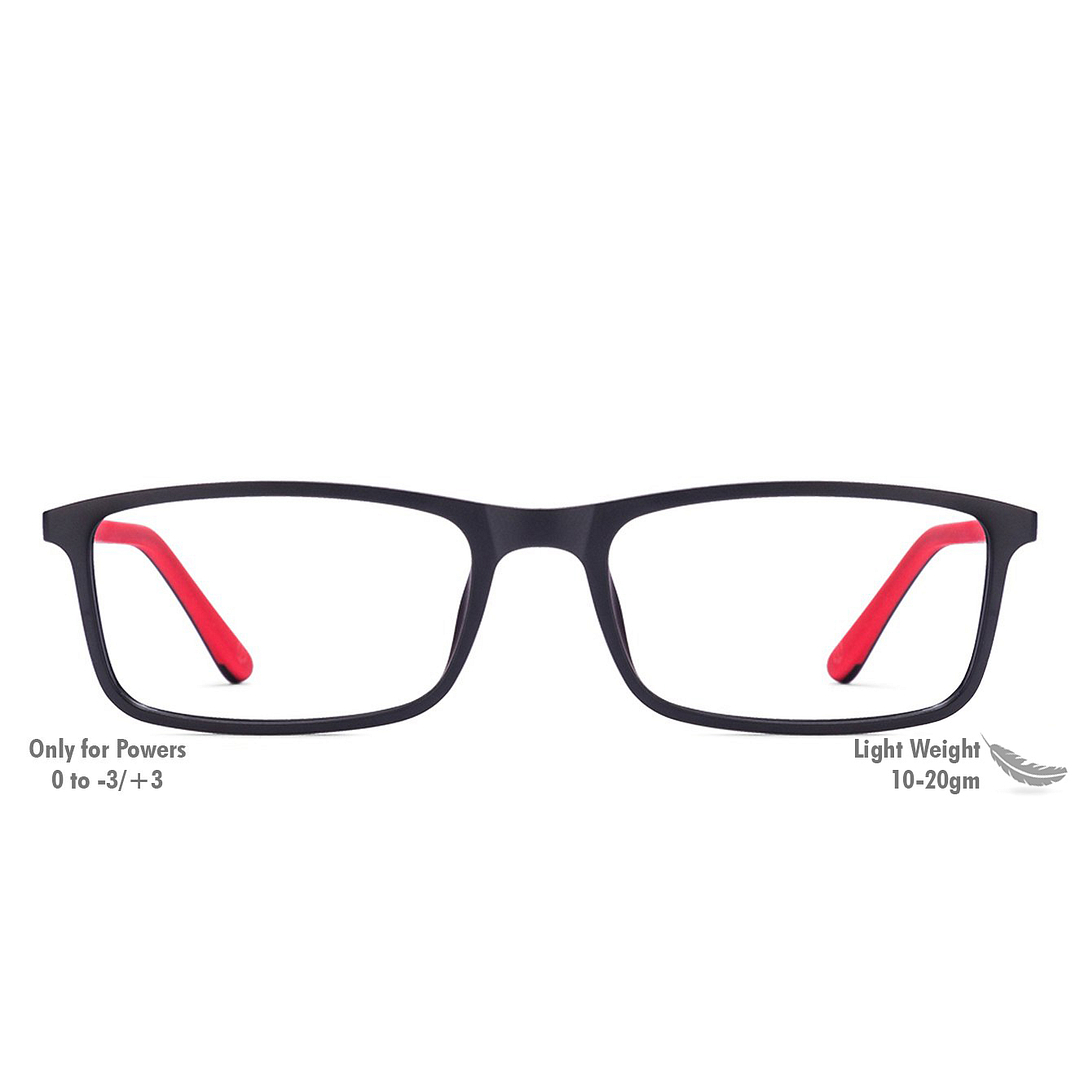 Lenskart Lenskart TOI Special: Matte Black Full Rim Rectangle Lenskart TOI Special TR Flex JJ 2237-C2 left side