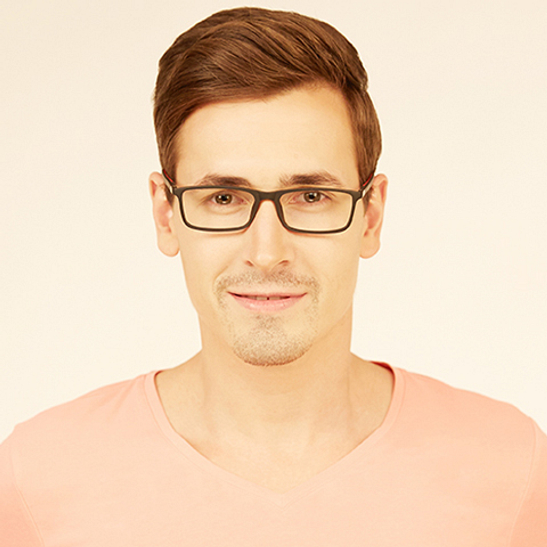 Lenskart Lenskart TOI Special: Matte Black Full Rim Rectangle Lenskart TOI Special TR Flex JJ 2237-C2 left side