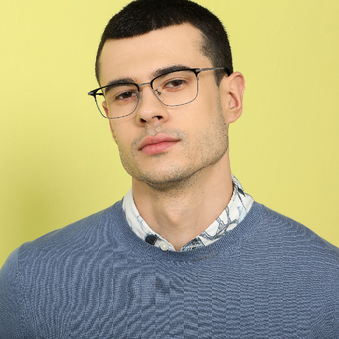 John Jacobs Black Full Rim Square left side