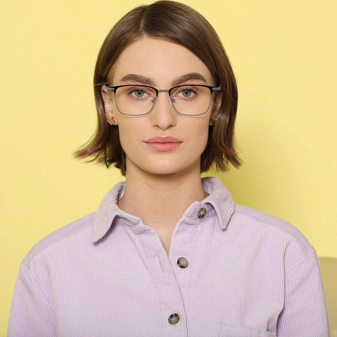 John Jacobs Black Full Rim Square left side