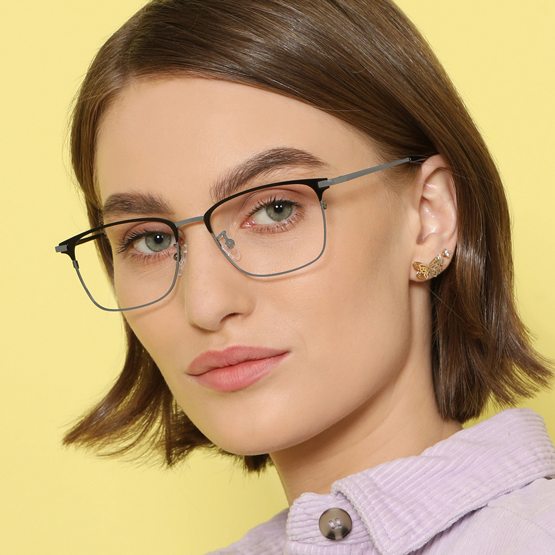 John Jacobs Black Full Rim Square left side
