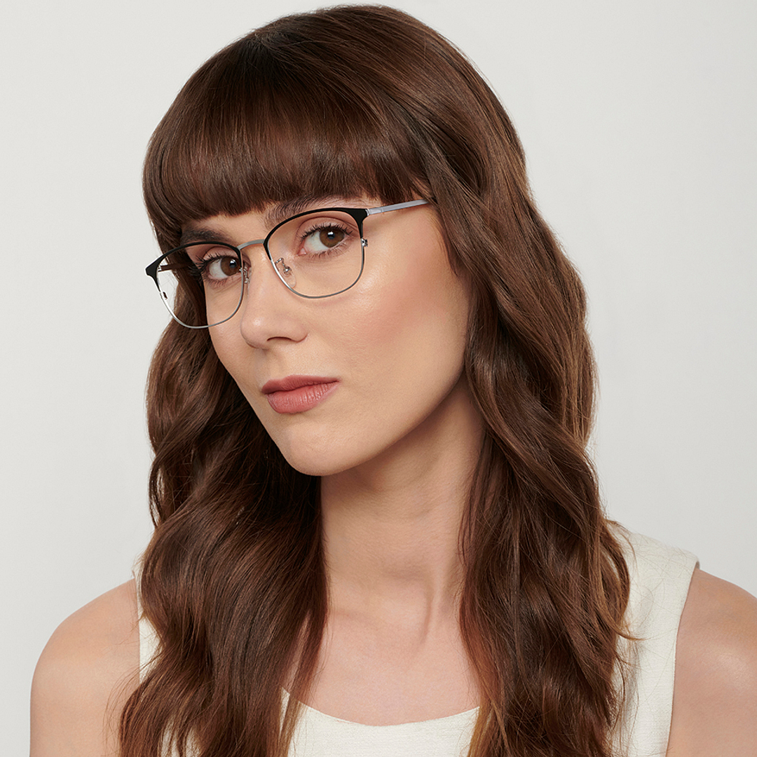 John Jacobs Silver Full Rim Square left side