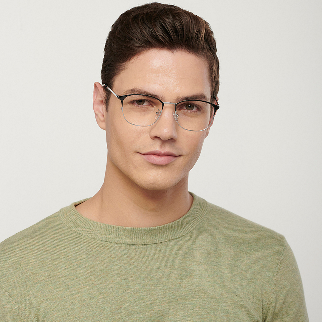 John Jacobs Silver Full Rim Square right side