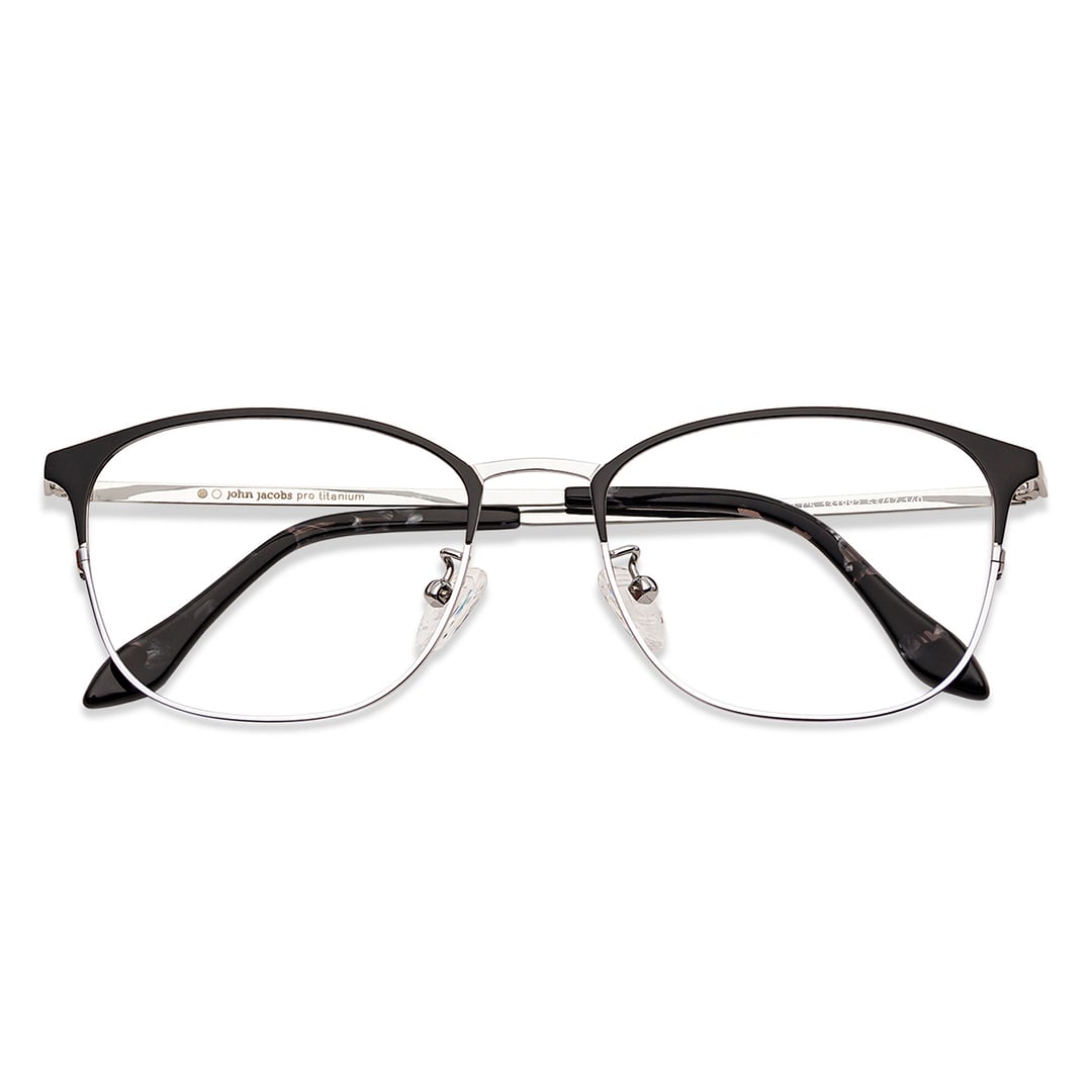 John Jacobs Silver Full Rim Square left side