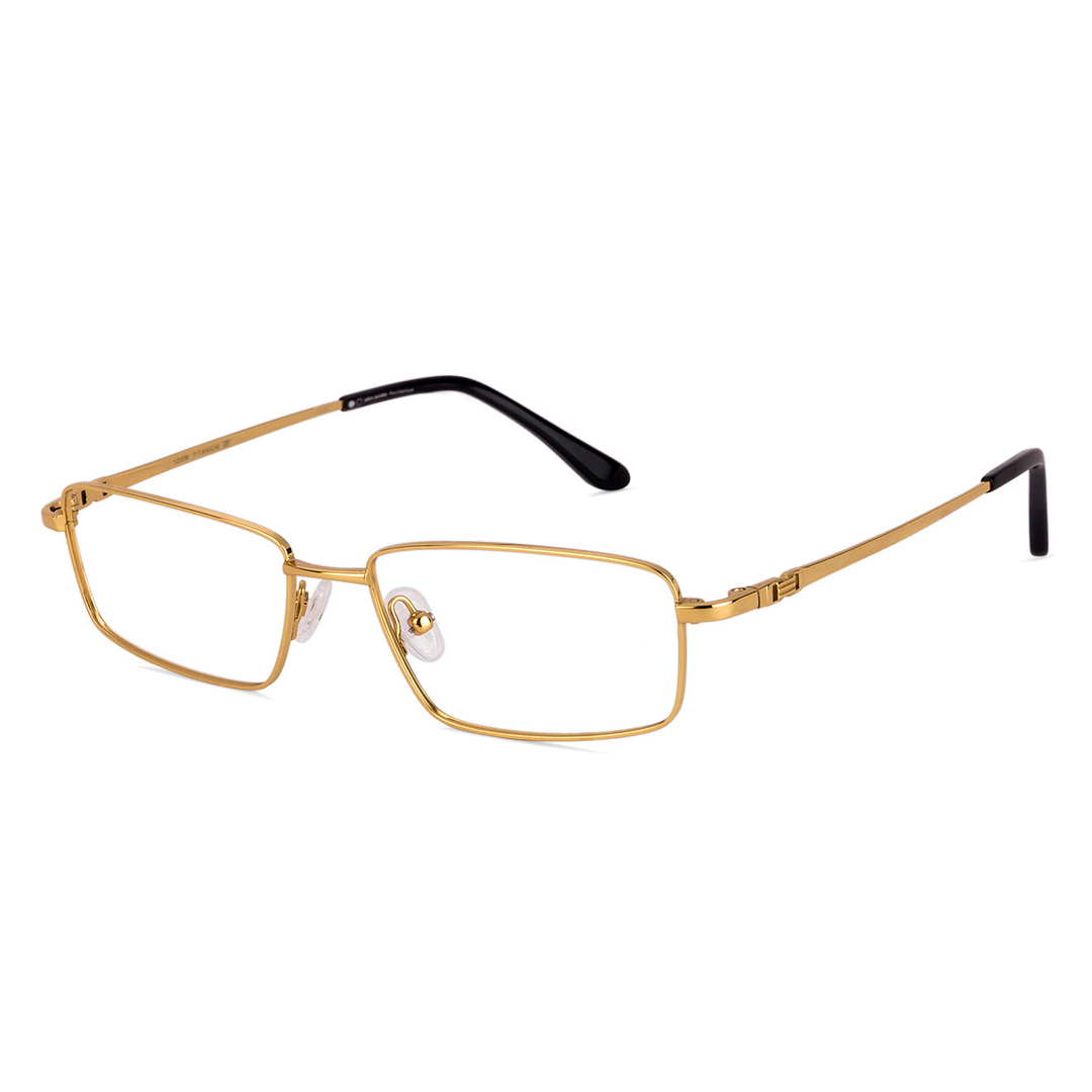 John Jacobs Gold Full Rim Rectangle left side