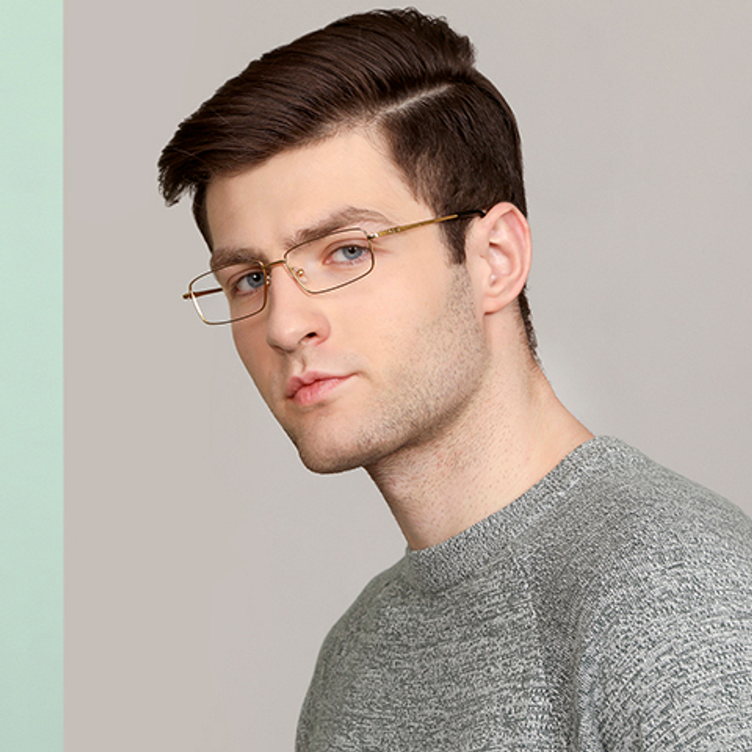 John Jacobs Gold Full Rim Rectangle right side
