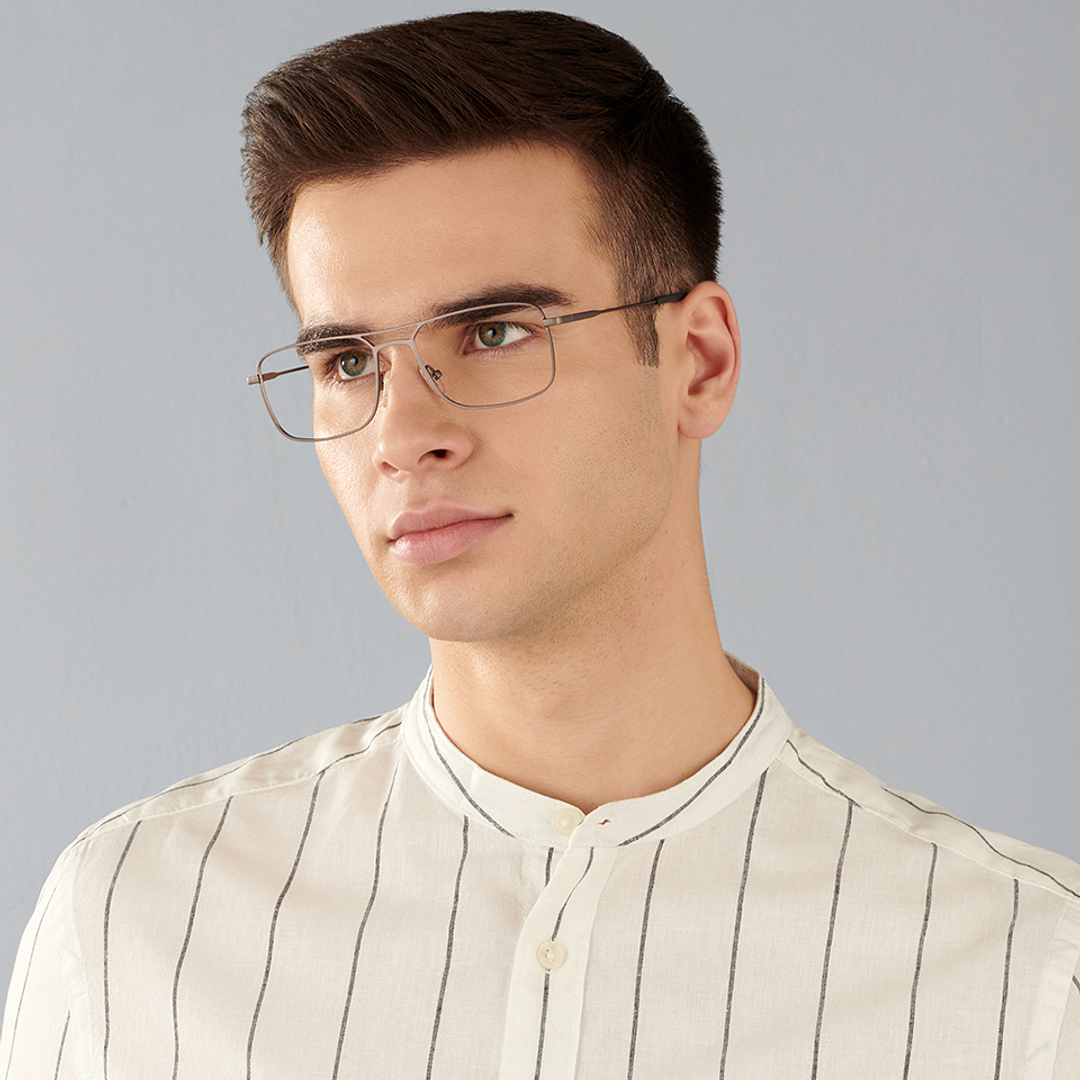 John Jacobs Mid Gunmetal Full Rim Square right side