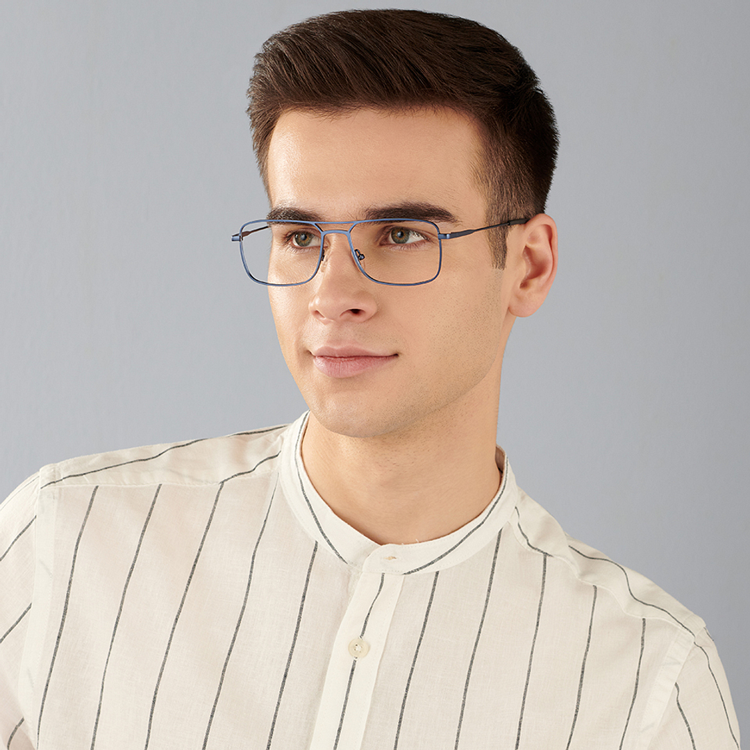 John Jacobs Online Sky Blue Full Rim Square left side