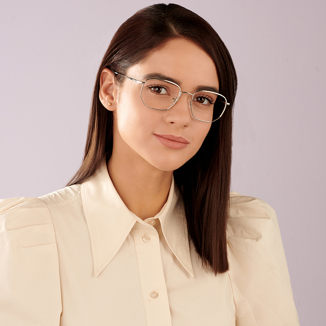 John Jacobs Online Silver Full Rim Geometric left side