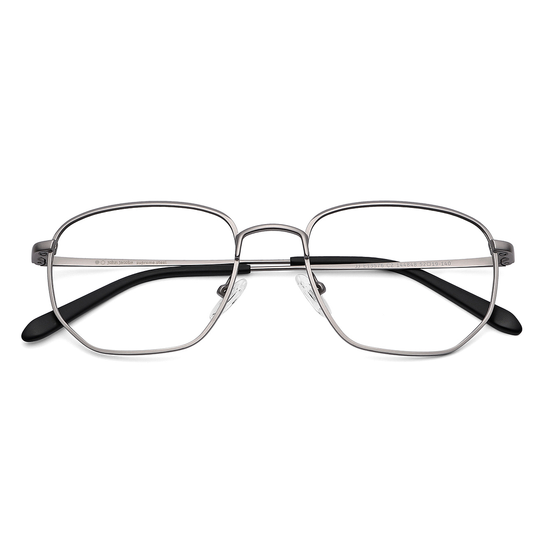 John Jacobs Online Mid Gunmetal Full Rim Geometric left side