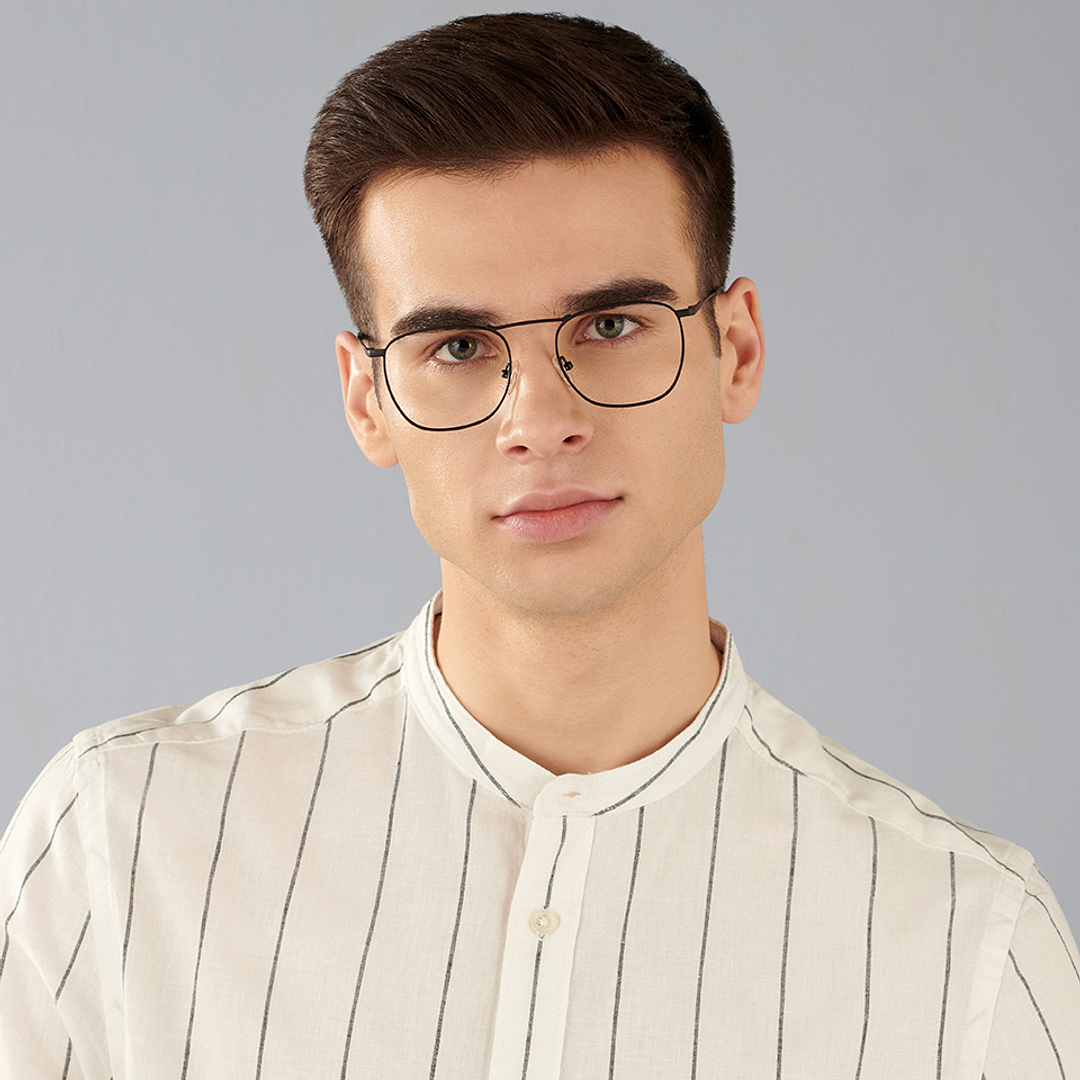 John Jacobs Black Full Rim Square left side