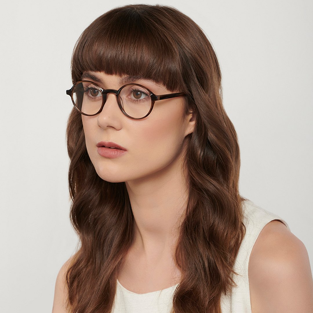 John Jacobs Light Brown Full Rim Round left side