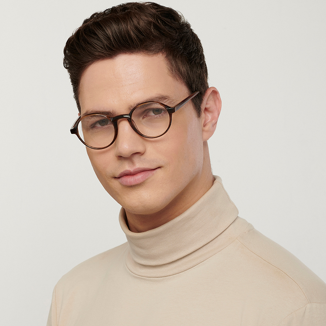 John Jacobs Light Brown Full Rim Round left side