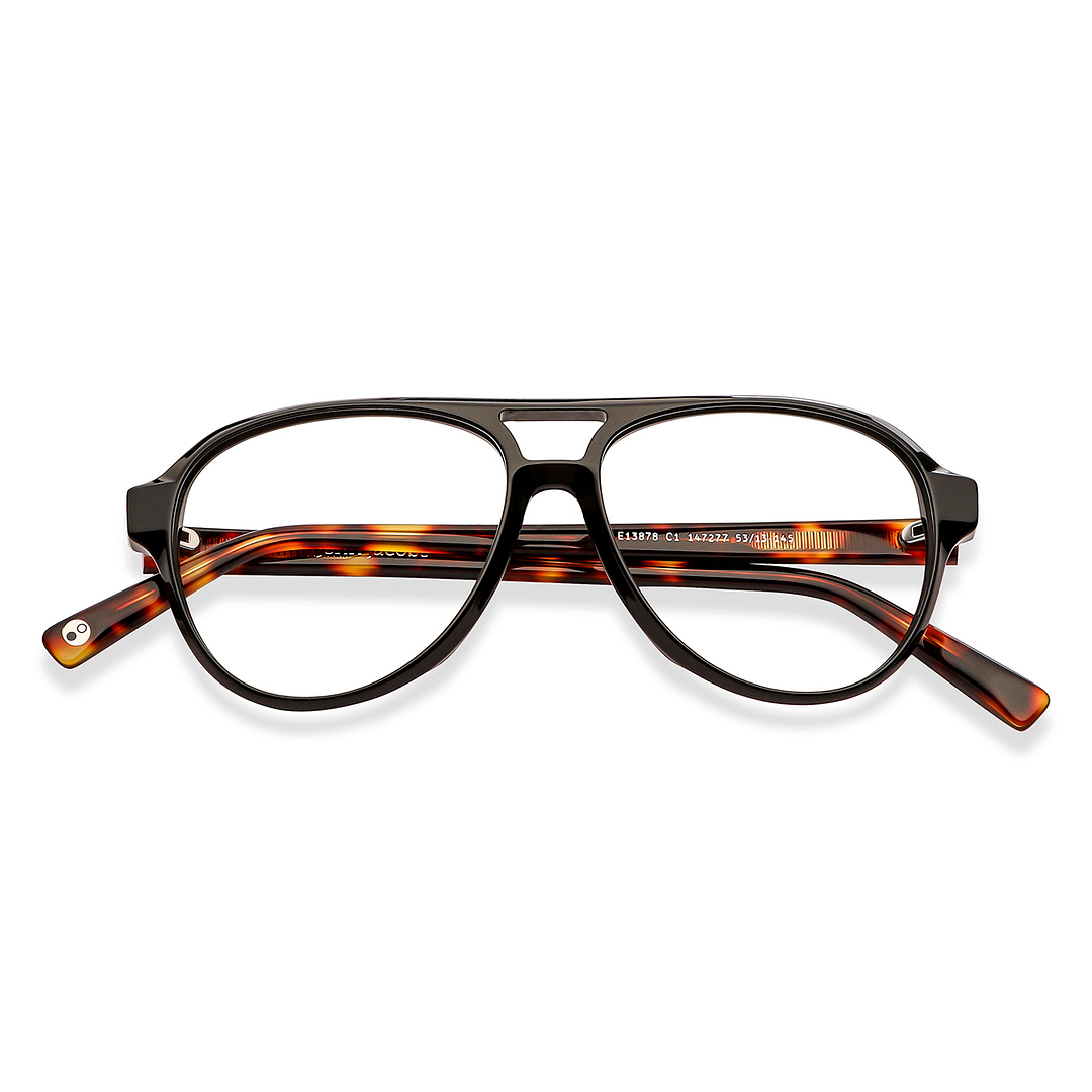 John Jacobs Black Full Rim Aviator left side