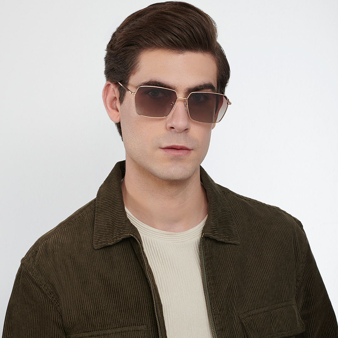 John Jacobs Online Gold Full Rim Hexagonal left side