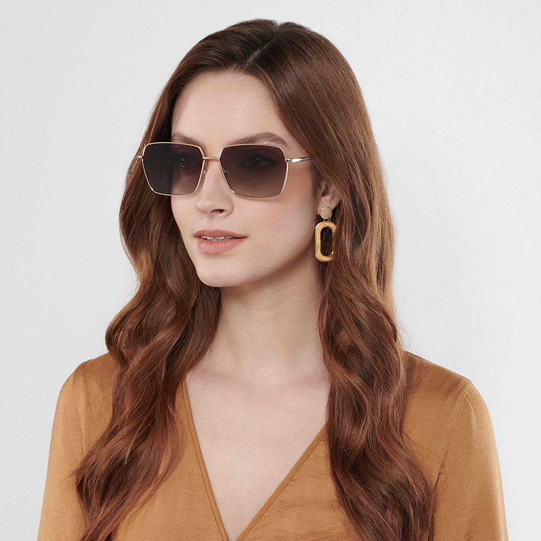 John Jacobs Online Gold Full Rim Hexagonal left side